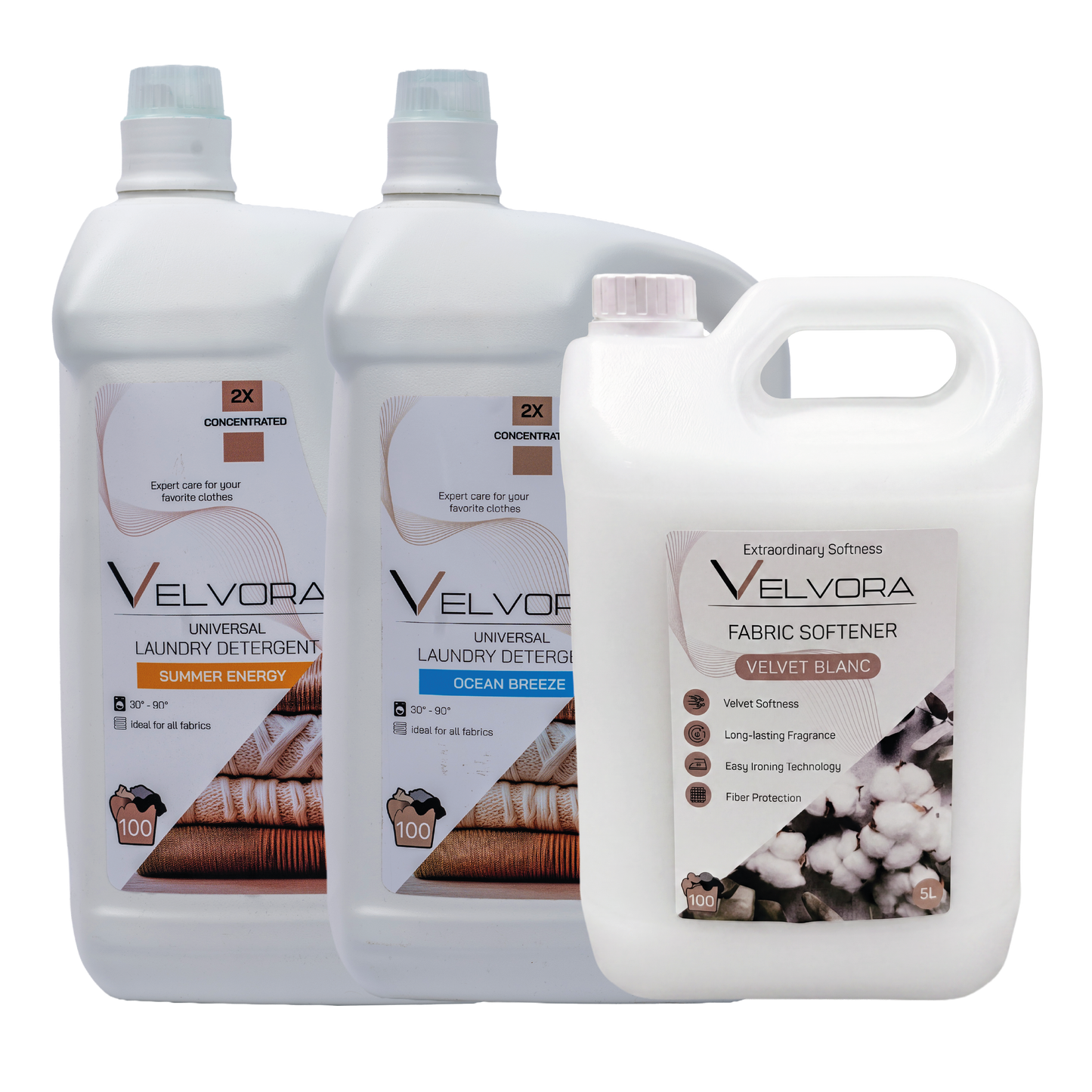 2X 5L DETERGENT VELVORA + 1X 5L BALSAM