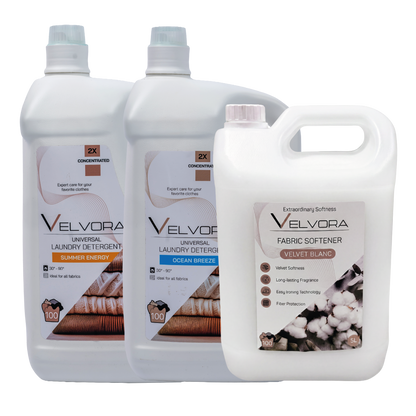 2X 5L DETERGENT VELVORA + 1X 5L BALSAM