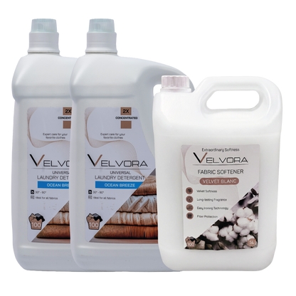 2X 5L DETERGENT VELVORA + 1X 5L BALSAM