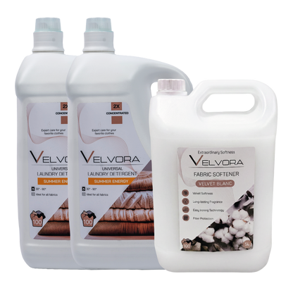 2X 5L DETERGENT VELVORA + 1X 5L BALSAM